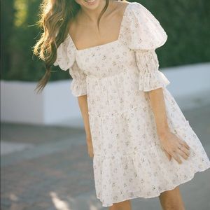 ALEXANDRA SQUARE NECK MINI DRESS